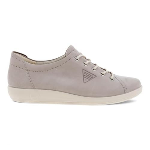 Image of ECCO Womens Soft 2.0 206503 Nubuck Grey Rose Trainers 8-8.5 US