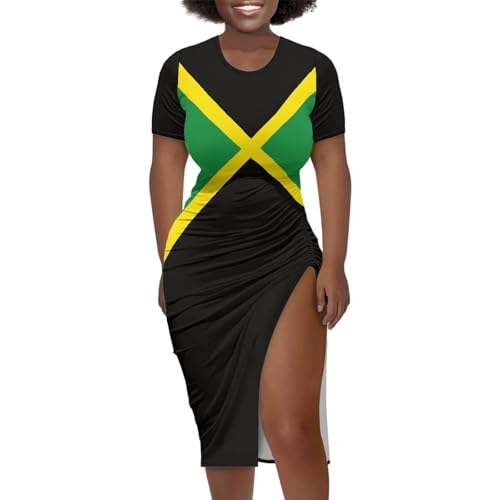 Image of Short Sleeve Dress for Women,Sexy Bodycon Dress,Plus Size Slit Dress,String Design s-4xl
