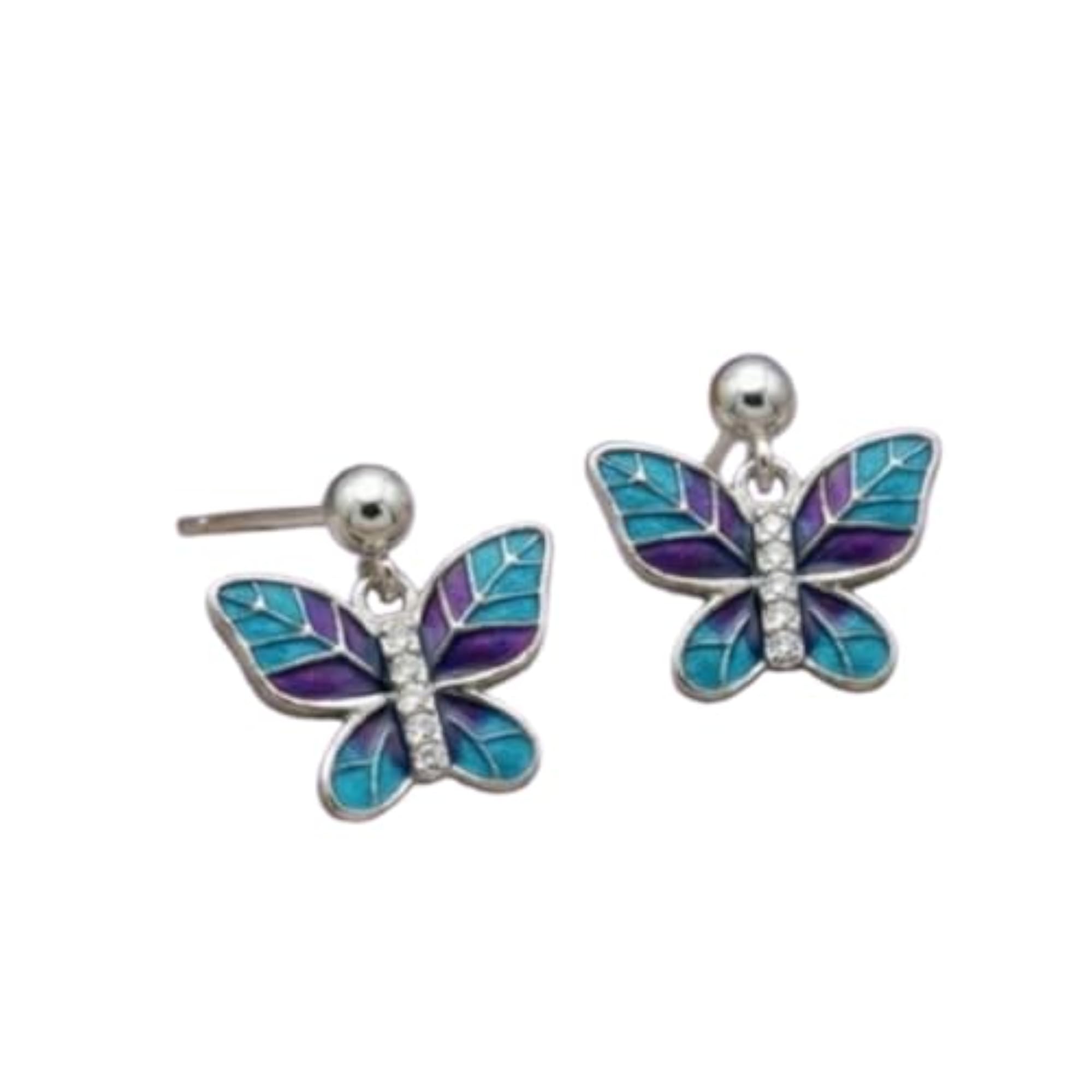 Stylish Multicolor Enamel Earrings, Vibrant Design