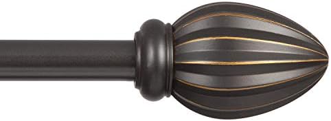 Kenney 5/8" Fast Fit Bailey Easy Install Curtain Rod, Oil Rubbed Bronze, 36"-66"