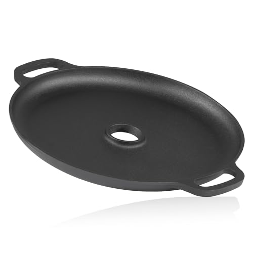 BBQ-Toro Gusseisen Plancha Ø 34,5 cm | Grillplatte für Raketenofen | bereits eingebrannt, preseasoned | Grillring für Raketenofen, Gusseisenpfanne, BBQ Grillpfanne für Gasgrill, Holzkohlegrill