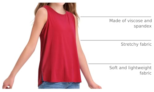 Image of KEREDA Girls Tank Tops Flowy Loose Fit Sleeveless Shirts Summer Tunic Tops
