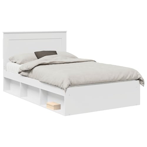 Genérico Estructura de Cama 120 x 190 cm Madera de Pino Macizo,Mobiliario,Camas y Accesorios,Camas y somieres-3410104
