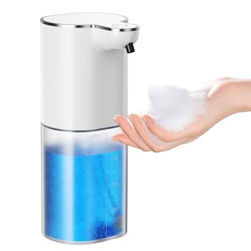 Dispensador Automático De Jabón De Espuma 400 ml, Montaje En Pared O Sobremesa, Sensor Infrarrojo Sin Contacto, Dispensador De Jabón para Baño, Cocina Y Oficina (Blanco)