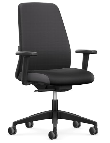 Interstuhl Bürostuhl Every EV15R - Schreibtischstuhl ausgestattet mit Synchronmechanik, Polsterrücken und Verstellbarer Lordosenstütze für ergonomisches Sitzen - Made in Germany