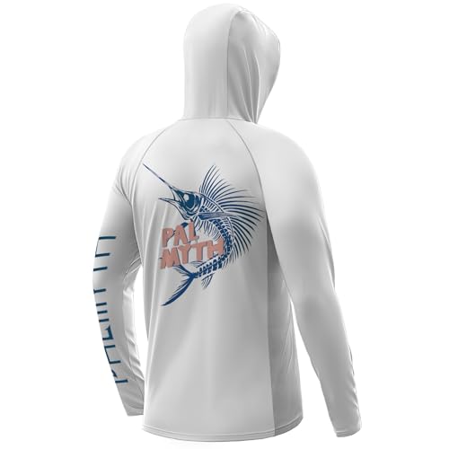 Palmyth Fishing Shirts for Men Long Sleeve UPF 50+ Sun Protection Fishing Hoodie with UV Vented Neck Gaiter