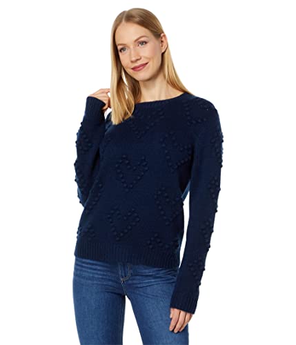 Splendid Daphne Bobble Heart Sweater Deep Sea Md (Women's 6-8) #TOP21