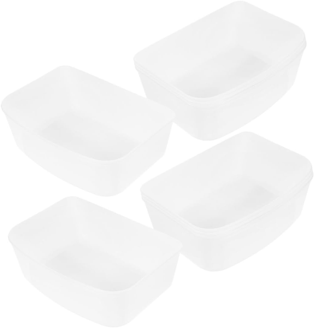 LABRIMP 4pcs Hanging Food and Water Bowls for Dogs, Cats, and Bunnies, Plastic Slow Eating Feeders with Holders for Wire Cages and Kennels, White Pet Feeding Supplies