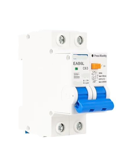Interruptor disyuntor de 2 polos CA 230V y 20A con sensibilidad de 30mA