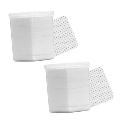 IMIKEYA 2 Cajas de 400 Discos de Algodón para Desmaquillar y Eliminar Aceite de Uñas Toallitas sin Pelusa para Limpieza de Extensiones de Pestañas y Esmalte Uso Profesional y Doméstico