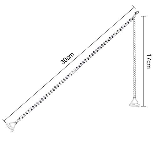 6 Pairs Bra Straps Include 3 Pairs Rhinestone Bra Strap 3 Pairs Clear Bra Straps For Women Invisible Shoulder Strap Adjustable Non-Skid Bra Belt For Bra Tops Dress #TOP3
