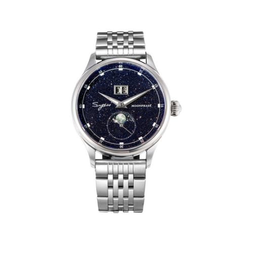 London Craftwork Sugess Moonphase Luxury Men Watch Stainless Steel Case Bracelet Seagull ST2528