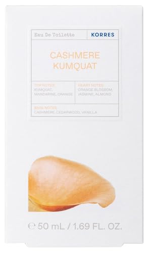 KORRES Eau de Toilette, Cashmere Kumquat Fragrance for Women and Men, Citrus Floral Woody Perfume with Orange Blossom, Vanilla & Cedarwood, Inspired by Greek Island Scents, 1.69 Fl Oz