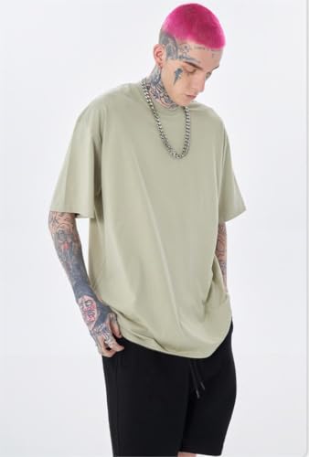 Men's Oversized T-Shirts Cotton Tee Heavyweight Unisex Short Sleeve Crew Neck Loose Fit Basic Tops3
