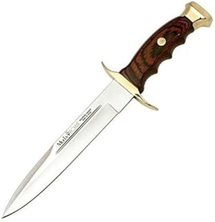 LO TRINCO YO Muela Cuchillo BW-19 hoja de acero MoVa de 19 cm y empuñadura de madera de coral para Caza, Pesca, Supervivencia y Bushcraft