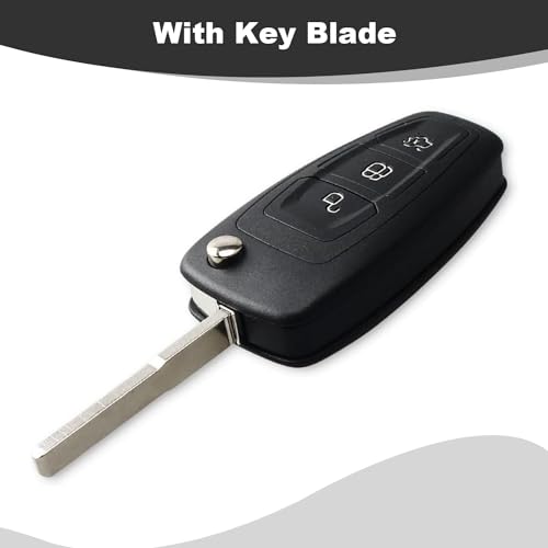 HooRLZ Ford Transit Custom Connect Focus Mondeo Fiesta Galaxy Kuga Mk4 Mk8 Remote Car Key Cover Case, 3 Button Custom Key Fob Case - Image 3