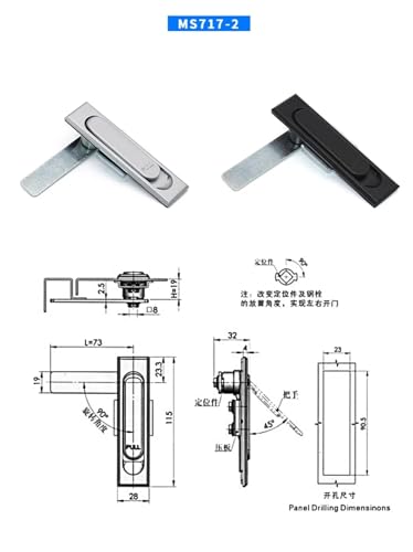 Serrure MS717-2 pour armoire électrique en argent - 3