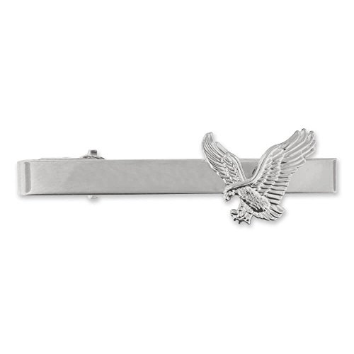 PinMarts Soaring American Eagle Tie Clip Silver Mens Tie Clip Patriotic Suit Accessory Military Tie Bar Groomsmen Gift Veteran Memorial Keepsake Wedding or Formal Wear Jewelry