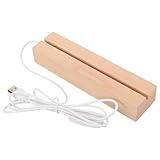 Socle en bois pour LED – ce socle lumineux LED pour acrylique est fonctionnel et polyvalent ; il peut également servir de petite lampe de bureau. socle lumineux rectangulaire pour LED