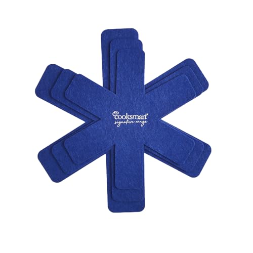 Cooksmart Signature Set of 3 Felt Pan Protectors Blue