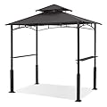 ABCCANOPY 8'x 5' Grill Gazebo Canopy - Outdoor BBQ Gazebo Shelter with LED Light, Patio Canopy Tent for Barbecue and Picnic (Dark Gray)