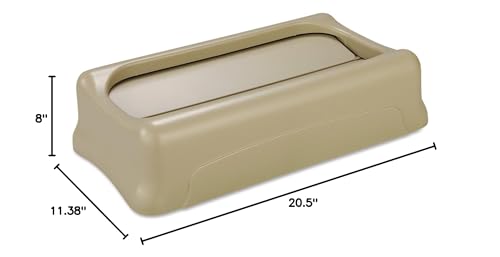 Image of Rubbermaid Commercial Products SLIM JIM Swing Lid for Use with 16 /23 Gallon Vented Slim Jim Containers Beige for Kitchens /Classrooms /Offices /Back of House
