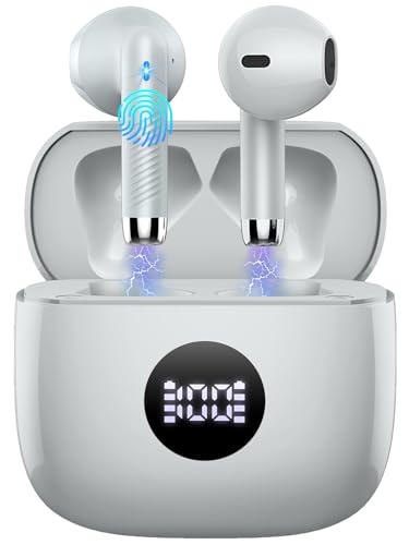 Wireless Earbuds, Bluetooth 5.4 Headphones Deep Bass, in Ear Earphones with ENC Noise Cancelling Mic, 40H Playback Earbuds with Mini Case, IP7 Waterproof Wireless Ear Buds with LED, USB C Charging