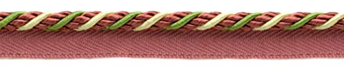 Medium White, Red, Green 1/4 Inch Alexander Collection Lip Cord/Style# 0025Ax / Color: Dusty Rose - Lx06 (Sold By The Yard) #TOP17