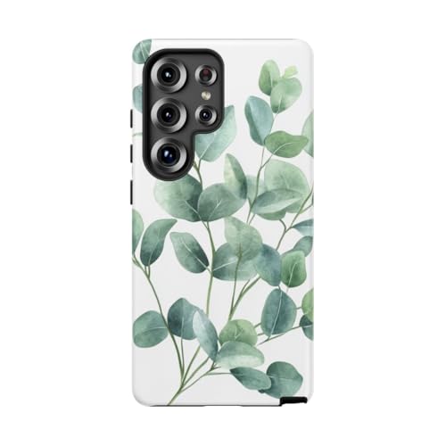 Coque Galaxy S25 Ultra Vert protection rigide mate motif feuilles eucalyptus aquarelle