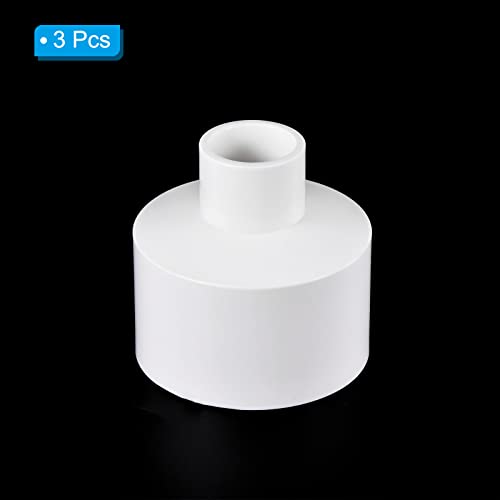 PATIKIL PVC Reducer Pipe Fitting 50mm to 20mm ID, 5 Pack Straight Coupling Adapter Connector, White - Image 3
