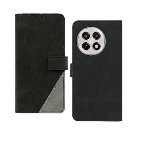 Image of amazon basics OnePlus 13R 5G Flip Cover | Card Pockets Wallet & Stand | Flip Cover for OnePlus 13R 5G (Black with Grey)