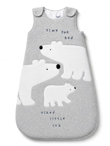 Image of TuddyBuddy Baby Cotton Wearable Quilted Sleeping Bag Blanket 1.5 Tog with 1 Way Zipper Closure | Ideal for Babies & Kids Hypoallergenic Fabrics | (Panda Reversible Blanket - Grey, 12-18 Months)