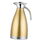 BAZEITFLOW Jarra Termo Acero Inoxidable con Aislamiento al Vacío Botella Térmica Amarilla Conserva Bebidas Calientes para Hogar y Oficina