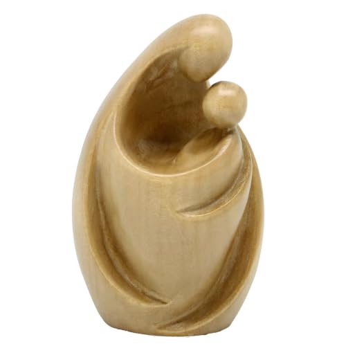 Vierge avec enfant moderne en bois 18 cm statuette crèche Val Gardena - 8