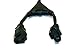 Monoprice 3-Prong Power Cord Splitter Cable - NEMA 5-15P to 2X NEMA 5-15R, 16AWG, 13 Amps, 1625 Watts, 125 Volts, 1.2 Feet, Black