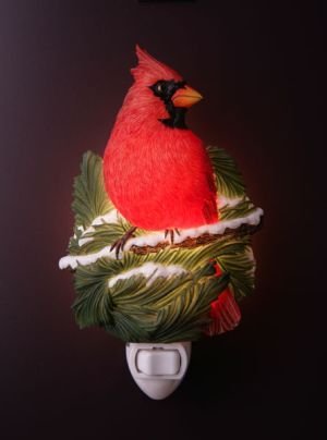 Ibis & Orchid Cardinal on Pine Night Light #50034