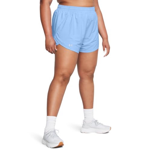 Under Armour Womens Fly by Shorts, (465) Horizon Blue/Horizon Blue/Reflective, Medium