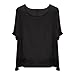 Linen Shirts for Women 2025 Summer Trendy Oversize Crewneck Short Sleeve Tops Casual Loose Fit Comfy Cute Blouses (A-Black, XXL)