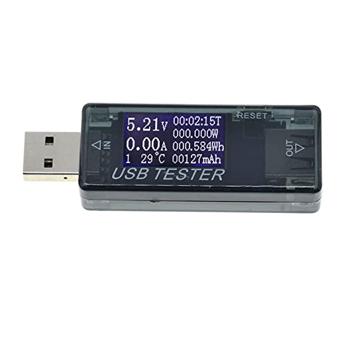 usb チェッカー、 8 In1 QC2.0 QC3.0 4-30V 5A電圧計電気エネルギー電源容量電流計電流計 USBテスターモニター 、小型 持ち歩き 精密機器(Black)