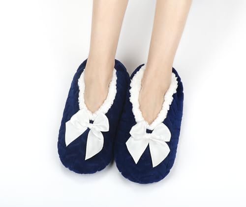 Image of Keyela Women Cozy Warm Slipper Socks, Non Slip Gripper Indoor House Socks | Soft warm cozy fabric, gripper anti-slip bottom for bedroom, lounge and all indoor daily use