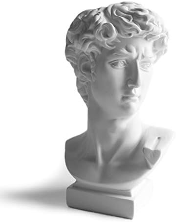 SCMAIGU 6.5”David Statue Decor Greek Head Statue Vase Bust Planter Face Flower Pot Sculpture Dark Light Academia Aesthetic Room Bookshelf Décor Mini White Roman Renaissance Statues