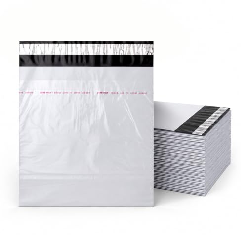 Image of BonKaso 12x16 Inch Poly Courier Bags with POD | 55 Micron Tamper-Proof Self-Seal Plastic Envelopes for Secure Shipping & Packaging | Waterproof Mailer Pouch - Pack of 200
