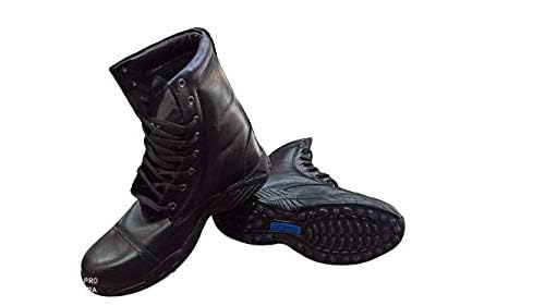 RINKU FULL LEATHER Pro Black Leather Lace-Up Combat Boots, High-Ankle, Durable Rubber Sole-image-31