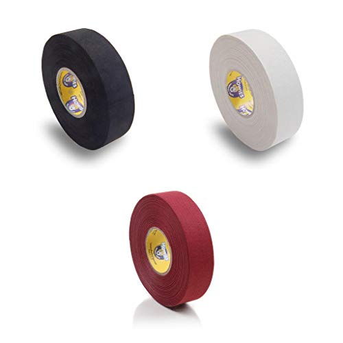 Howies Hockey Stick Premium Cloth Tape or Shin Tape 3-Pack You Choose Colors (Maroon/Wht/Blk (1ea))
