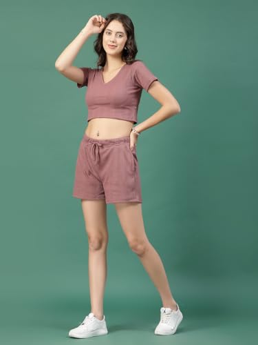 Image of Rigo Cotton Co-ord Set for Women | Round Neck, Slim Fit Tracksuit Co-ords Set for Women | Stylish Dresses for Women | Casual Wear, Beach Wear, Vacation Wear Outfit for Women
