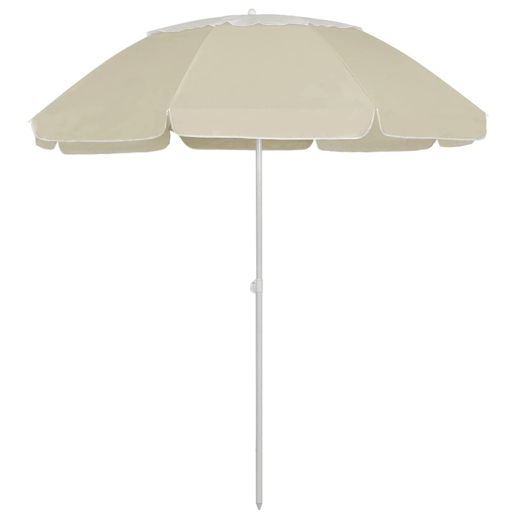 Strandschirm Sandgelb UV-beständig Polyester mit Kippfunktion wetterfest für Strand Garten Balkon Terrasse Outdoor Schutz Schatten Spender