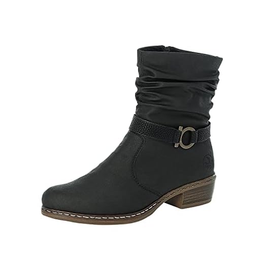 Rieker Femme Y08R1 Botte Tendance, Noir 00, 43 EU