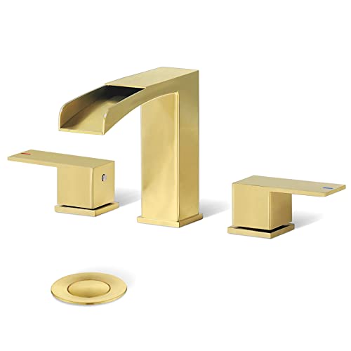 Phiestina Brushed Gold Waterfall Bathroom Faucet #TOP25