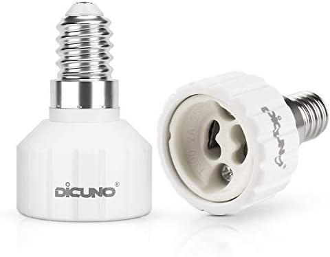 DiCUNO E14 to GU10 Socket Converter/SES Small Edison Screw E14 to GU10 Socket Lamp Holder Adapter for LED Bulbs Maximum Wattage 200W Maximum Voltage 250V, 2-Pack