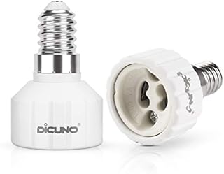 DiCUNO E14 to GU10 Socket Converter/SES Small Edison Screw E14 to GU10 Socket Lamp Holder Adapter for LED Bulbs Maximum Wattage 200W Maximum Voltage 250V, 2-Pack